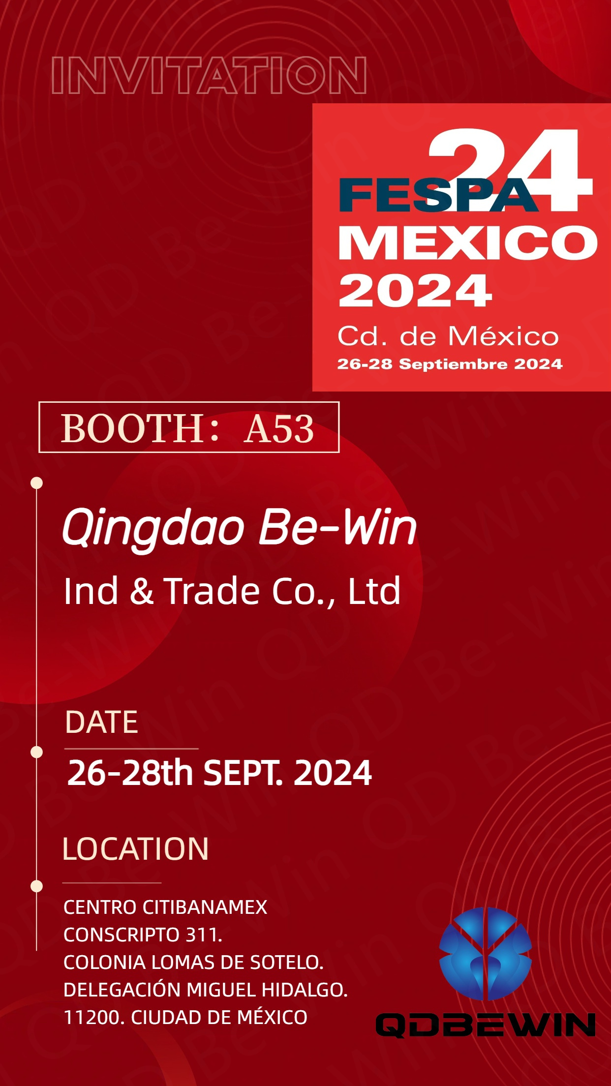 شركة Qingdao Be-Win Ind & Trade Co., Ltd تعرض صفائح الأكريليك وألواح الرغوة البلاستيكية وألواح الألومنيوم المركبة في معرض FESPA 2024 بالمكسيك